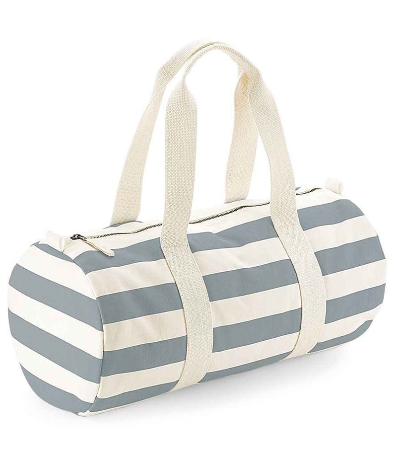 Personalised embroidered initial or name striped barrel bag, with matching wash bag, beach bag, nautical bag, holiday travel bag,weekend bag
