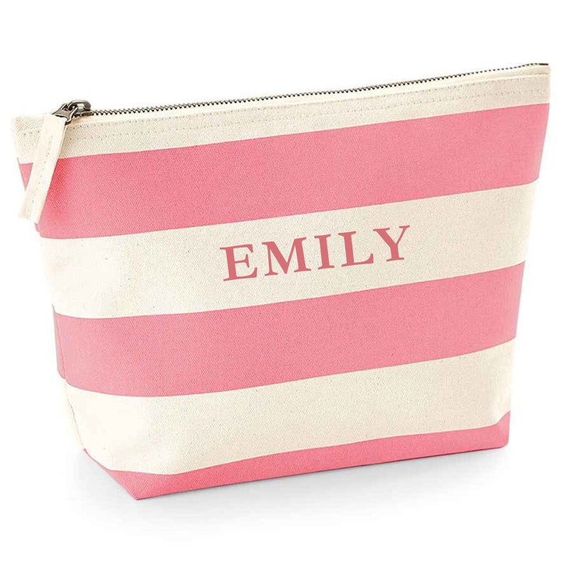 Personalised embroidered initial or name striped barrel bag, with matching wash bag, beach bag, nautical bag, holiday travel bag,weekend bag