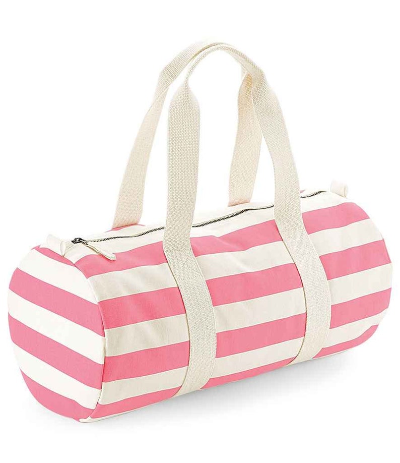 Personalised embroidered initial or name striped barrel bag, with matching wash bag, beach bag, nautical bag, holiday travel bag,weekend bag